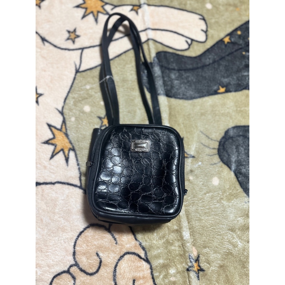 Vintage Black Mini Baguette Bag Y2K Purse Small‎ Handbag Evening Party 7x7